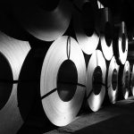 Steel coils in a warehouse